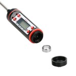 Digital insertion cooking / kitchen thermometer, 4 buttons, black color